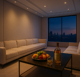 여의도노래빠 라운지 무드(블루 톤) 실내